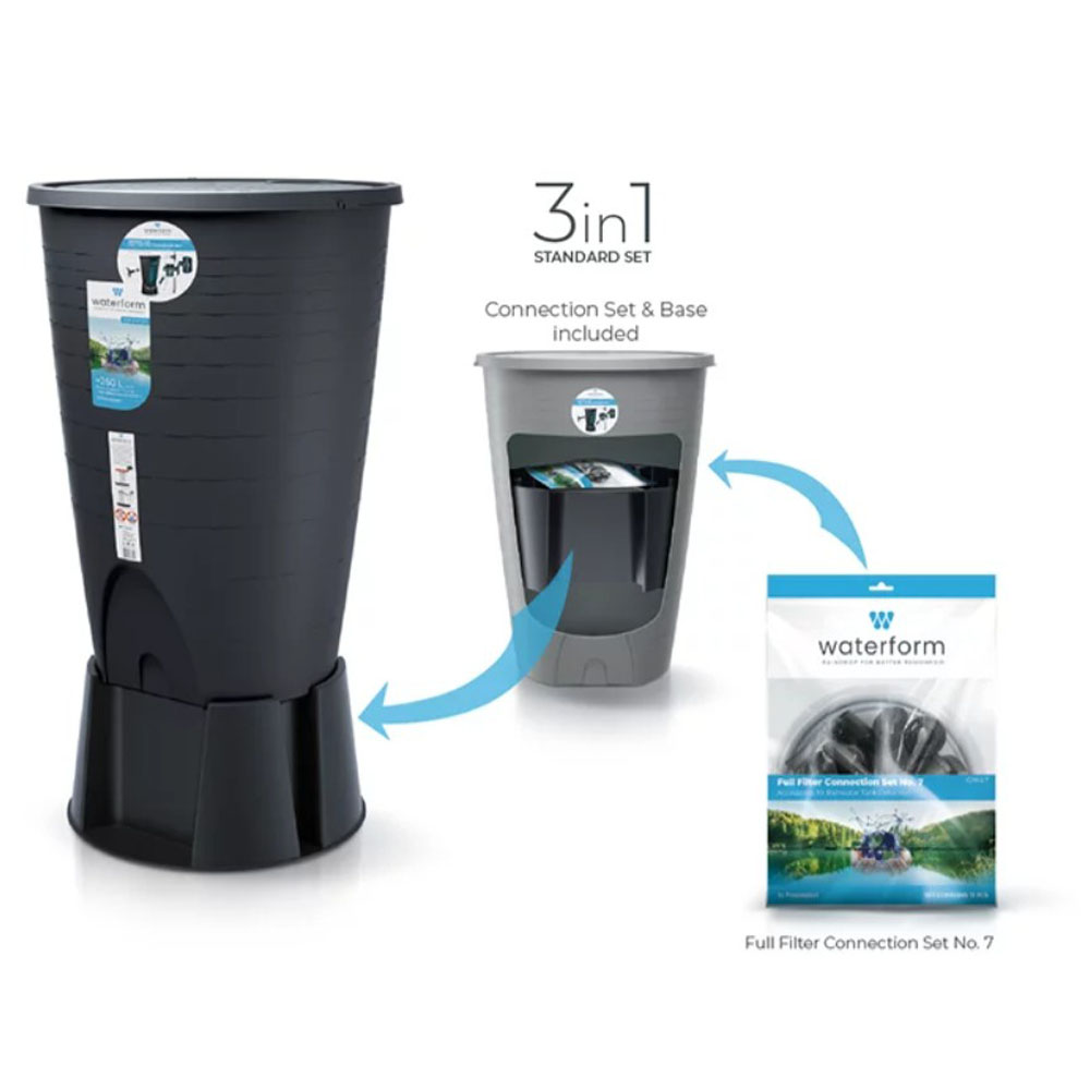 Regenwatertank Prosperplast Peruno Set, 260L, Antraciet | Regenwatertanks | Watertanks |